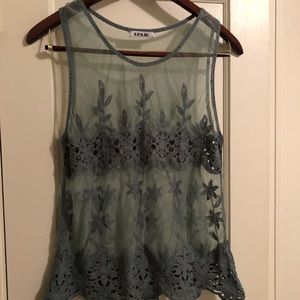 Floral embroidered tank top